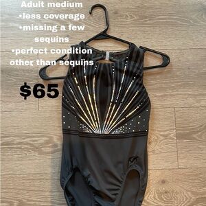 GK Black and Silver Leotard with Starburst Design